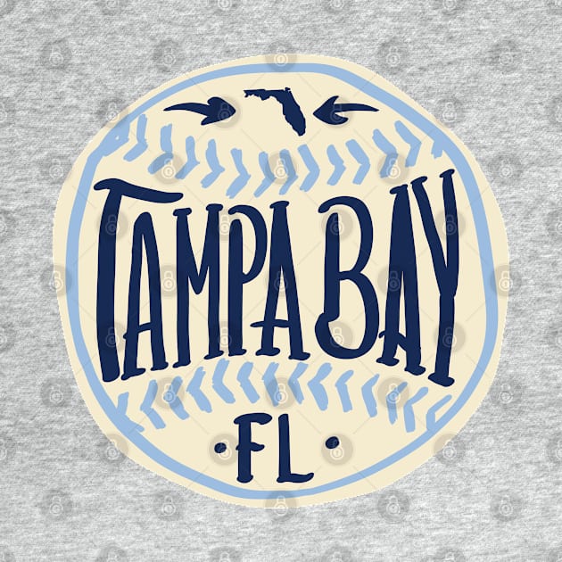 Tampa Bay Florida Hand Drawn Typography Baseball T-Shirt by goodwordsco